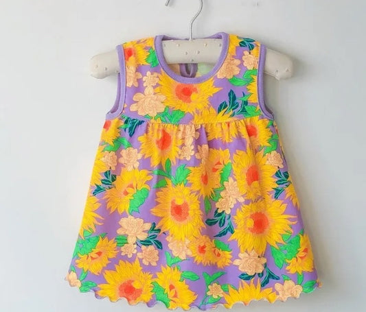 Customize Summer sleeveless Tank dress 95% Bamboo fiber Cotton Modal Baby girls cute dress OEM