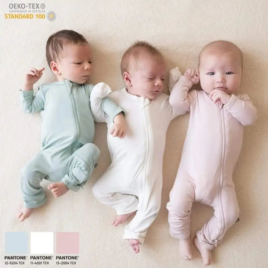 GOTS GRS Certified Bamboo Cotton Baby Clothes Manufacturer Baby Romper Zipper Long Sleeve Onesie Baby Clothes